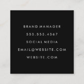 Carte De Visite Carré Texte gras et cursif (Dos)