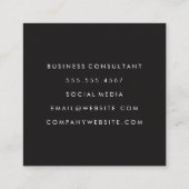 Carte De Visite Carré Texte gras et élégant (Dos)