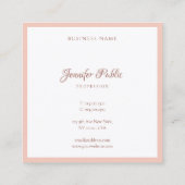 Carte De Visite Carré Texte main personnalisé Texte moderne Modèle simpl (Dos)