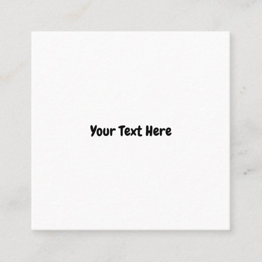 Carte De Visite Carré Texte personnalisé (Devant)