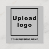 Carte De Visite Carré Textes simples Design sur le côté avant de gris (Dos)