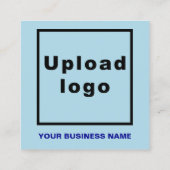 Carte De Visite Carré Textes simples Design sur le côté avant du bleu cl (Dos)