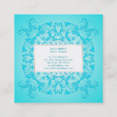 Carte De Visite Carré Texture baroque de gradient de turquoise de style (Dos)