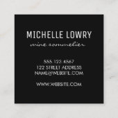 Carte De Visite Carré Texture bois / Verre à vin | Vignes (Dos)