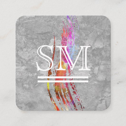 Carte De Visite Carré Texture brossée contemporaine (Devant)