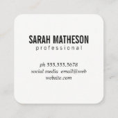 Carte De Visite Carré Texture brossée contemporaine (Dos)