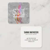 Carte De Visite Carré Texture brossée contemporaine (Devant / Derrière)