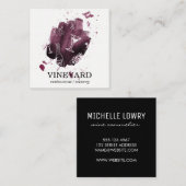 Carte De Visite Carré Texture brossée expressive / Motif de vin (Devant / Derrière)