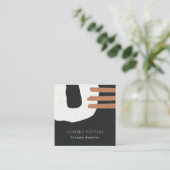 CARTE DE VISITE CARRÉ TEXTURE CÉRAMIQUE ABSTRAITE ROUTE BLANCHE NOIRE SP (Debout devant)