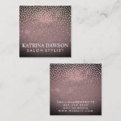 Carte De Visite Carré Texture chic et Pois (Devant / Derrière)