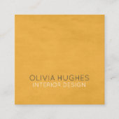 Carte De Visite Carré Texture chic moderne Design d'intérieur jaune (Devant)