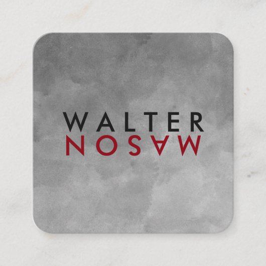 Carte De Visite Carré Texture de l'aquarelle de la feuille (Devant)