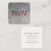 Carte De Visite Carré Texture de l'aquarelle de la feuille (Devant / Derrière)