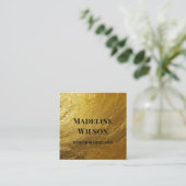 Carte De Visite Carré Texturé d'or (Debout devant)