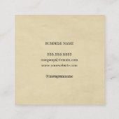 Carte De Visite Carré Texture élégante Monogramme beige Concepteur intér (Dos)