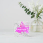 Carte De Visite Carré Texture expressive de marbre de peinture (Debout devant)