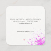 Carte De Visite Carré Texture expressive de marbre de peinture (Dos)