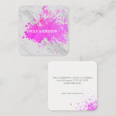 Carte De Visite Carré Texture expressive de marbre de peinture (Devant / Derrière)