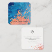 Carte De Visite Carré Texture expressive de marbre de peinture | Monogra (Devant / Derrière)