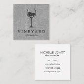 Carte De Visite Carré Texture Gris avec verre à vin (Devant / Derrière)
