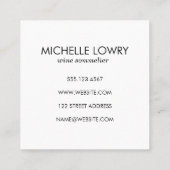 Carte De Visite Carré Texture Gris avec verre à vin (Dos)