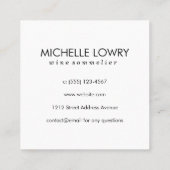 Carte De Visite Carré Texture Gris avec verre à vin (Dos)