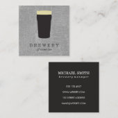 Carte De Visite Carré Texture Gris avec verre de bière (Devant / Derrière)
