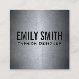 Carte De Visite Carré Texture gris métallique   Minimal simple