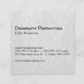 Carte De Visite Carré Texture grise de libellule (noire) (Dos)