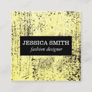 Carte De Visite Carré Texture Grunge Jaune Élégant