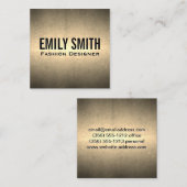 Carte De Visite Carré Texture métal or | Golden Shine (Devant / Derrière)