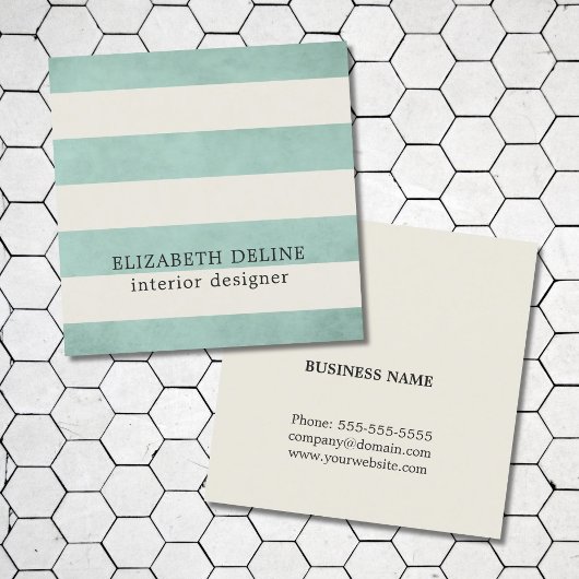 Carte De Visite Carré Texture moderne élégante Design intérieur vert