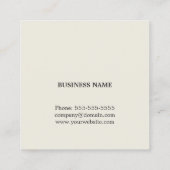 Carte De Visite Carré Texture moderne élégante Design intérieur vert (Dos)