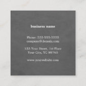 Carte De Visite Carré Texture moderne élégante Gris Monogramme Consultan (Dos)