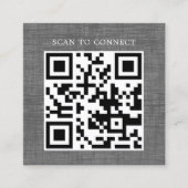 Carte De Visite Carré Texture Moderne Gris Noir Code QR Gras (Devant)