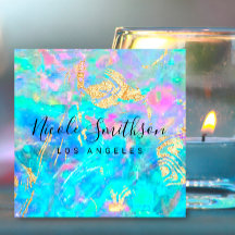 texture opale et détails faux or carré busine