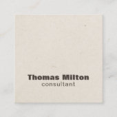 Carte De Visite Carré Texture papier simple moderne Consultant Brown (Devant)
