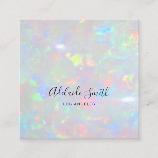 Carte De Visite Carré texture photo opale (Devant)