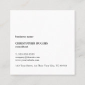 Carte De Visite Carré Texture professionnelle Monogramme bleu blanc (Dos)