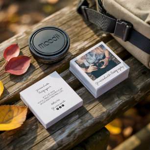 Carte De Visite Carré Texture rustique de livre blanc de photo de