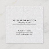 Carte De Visite Carré Texture simple professionnelle Avocat blanc (Devant)