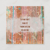 Carte De Visite Carré Texture Turquoise rustique du crâne occidental tau (Dos)