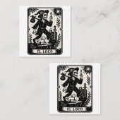 Carte De Visite Carré The Fool Tarot Card Art Print (Devant / Derrière)