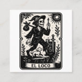 Carte De Visite Carré The Fool Tarot Card Art Print (Dos)