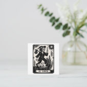 Carte De Visite Carré The Fool Tarot Card Art Print (Debout devant)