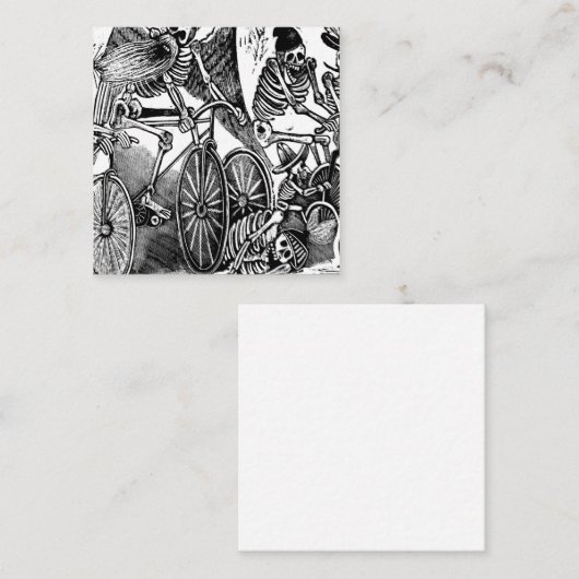 Carte De Visite Carré The Skeletons (Les Calaveras) Riding Cycles (Devant / Derrière)