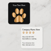 Carte De Visite Carré Thème chic d'animal familier (Devant / Derrière)