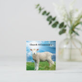 Carte De Visite Carré Thème de la nature de l'agneau chrétien (Debout devant)