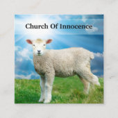 Carte De Visite Carré Thème de la nature de l'agneau chrétien (Devant)
