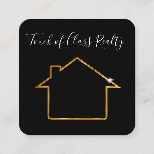 Carte De Visite Carré Thème unique chic d'immobiliers (Devant)